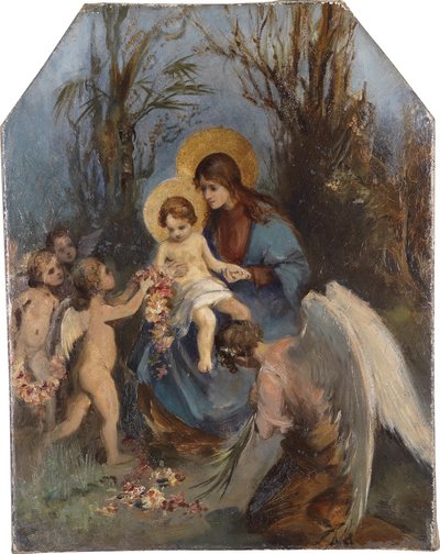 A Wreath of Flowers for the Christ Child by Carl Rahl